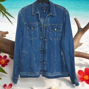 Jones New York Signature 3X Plus Size Blue Denim Jean Jacket